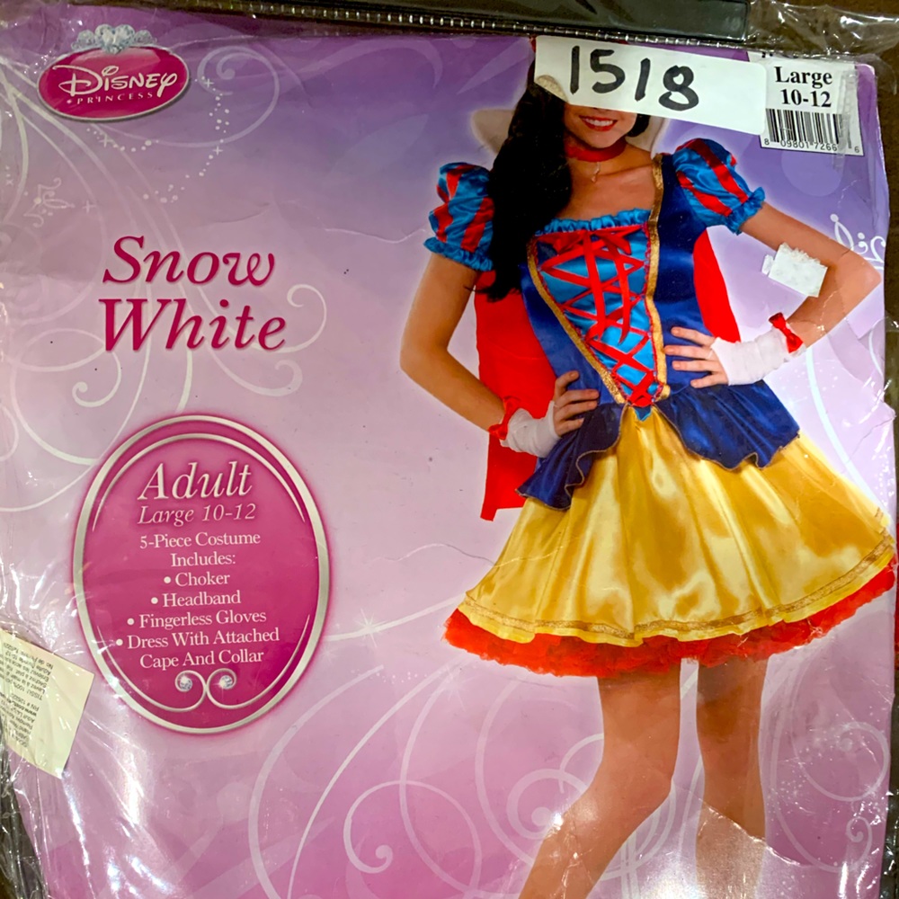 Womens Snow White Halloween Costume - large 10-12 new in packaging